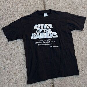 VTG 1989 Return Of The Raiders Oakland Coliseum Single Stitch T Shirt XL